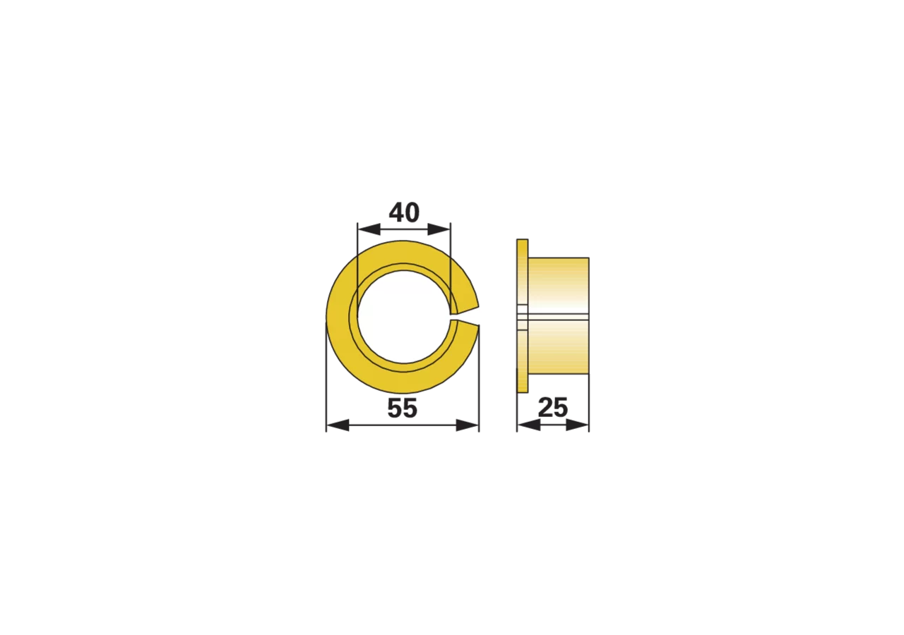 Buchse AD 55 x ID 40 x L 25 mm – passend für Fella 121502 GartenShop24