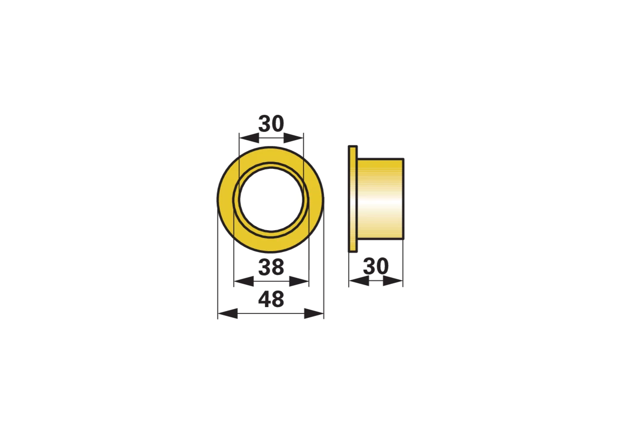 Buchse AD 48 x ID 30 x L 30 mm – passend für Fella 122762 GartenShop24