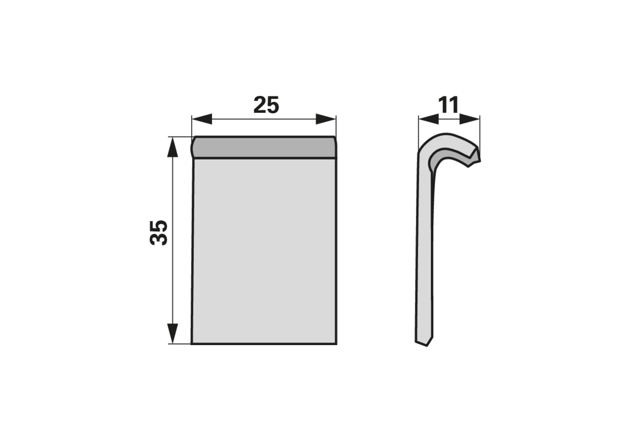 Führungswinkel L 25 x B 11 x H 35 mm Pöttinger 326.30.103.1 Pöttinger