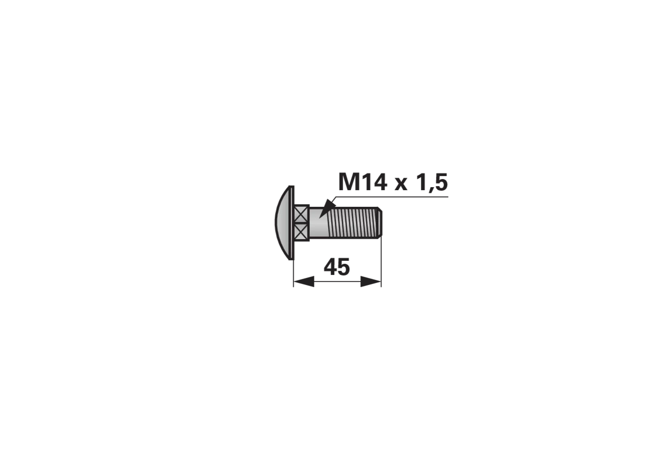 Flachrundschraube M14 x 45 mm Krone 144946.7 Krone
