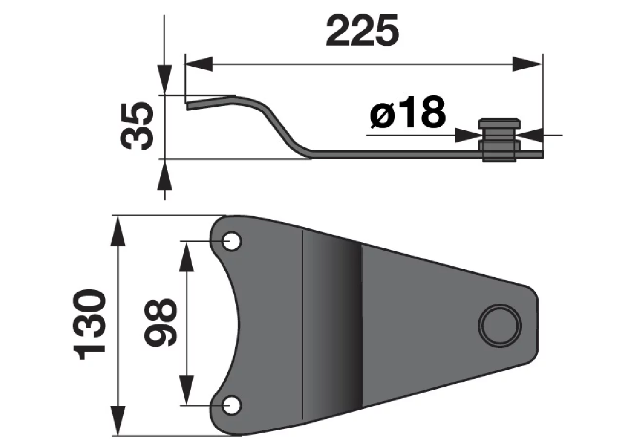 Messerhalter L 225 mm – passend für Vicon-PZ Z1199560 MWS