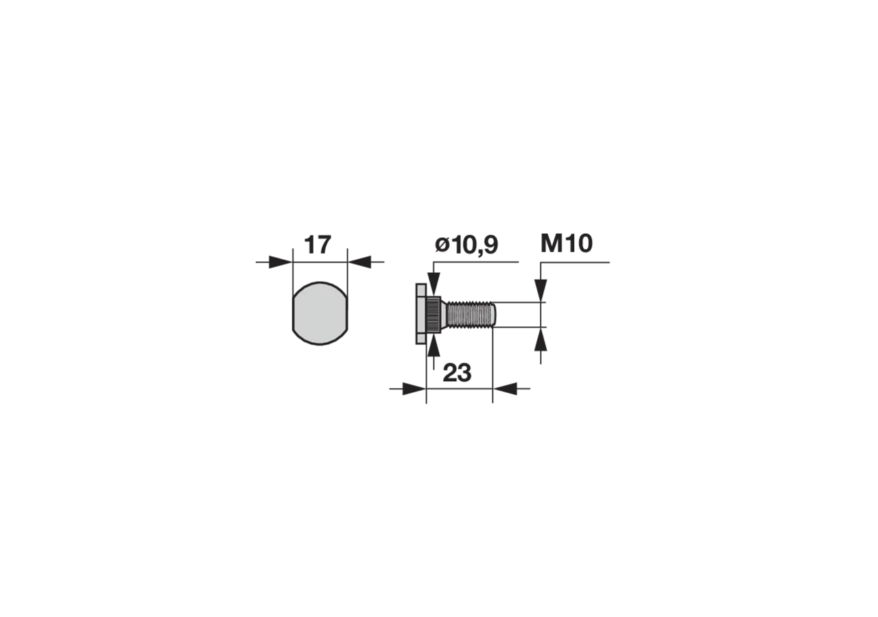 Rändelschraube M10 x 23 mm – passend für Pöttinger 119.011 GartenShop24