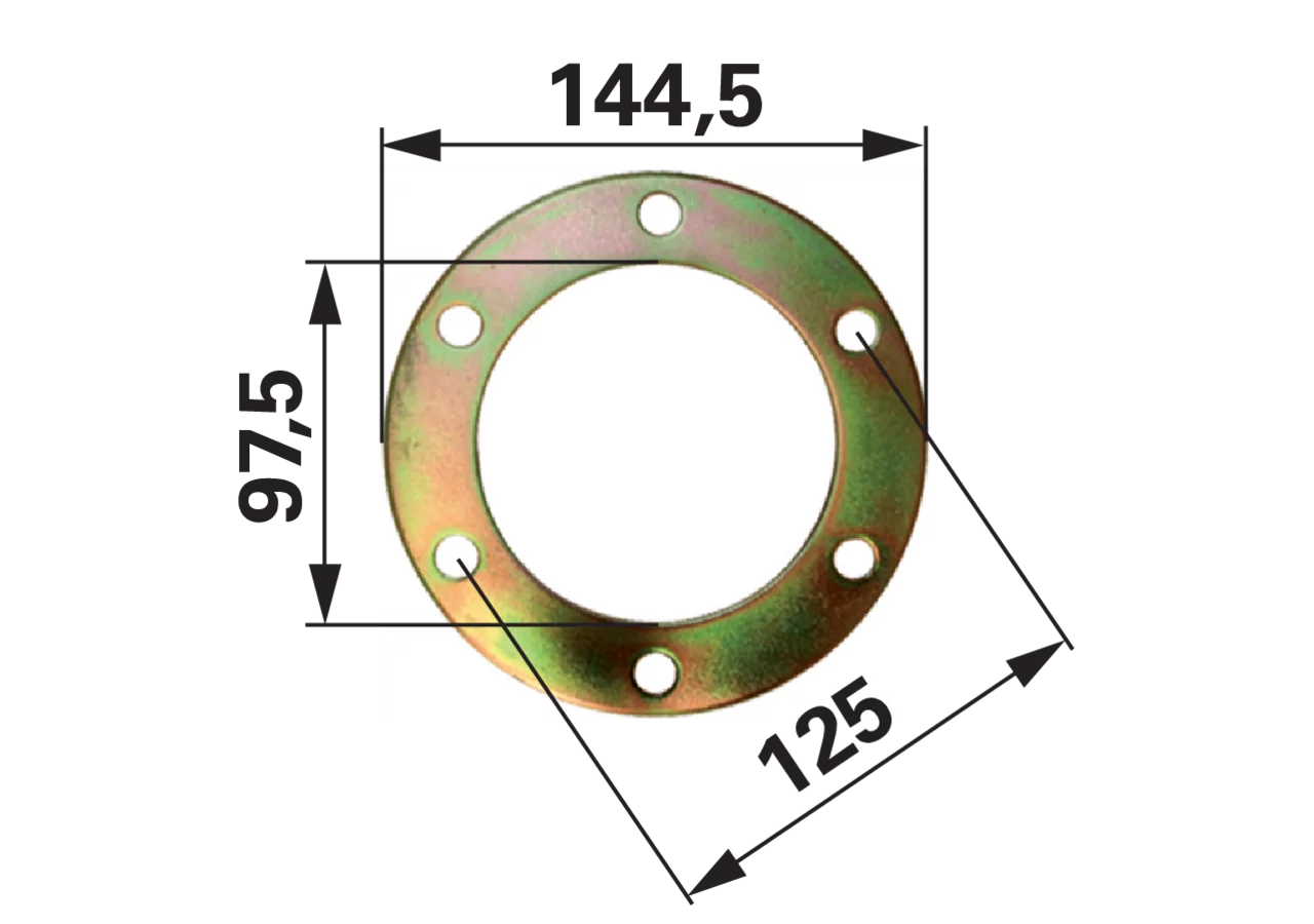 Distanzscheibe AD 144,5 x ID 97,5 x S 4 mm Pöttinger 348.66.012.0 Pöttinger