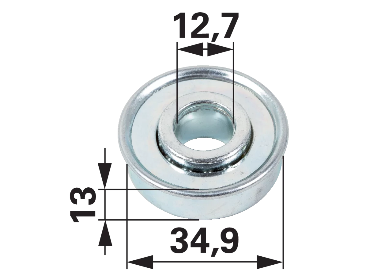 Radlager mit Bund AD 34,9 mm, ID 12,7 mm GartenShop24 - Hochwertige Gartengeräte