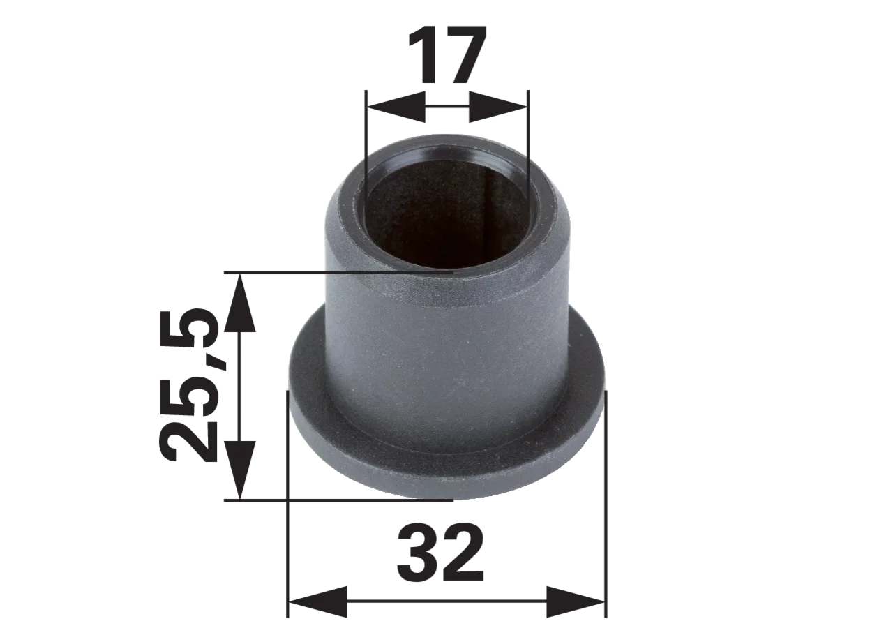 Radbuchse AD 23,8 mm, L 25,5 mm anstelle von MTD 9410659 GartenShop24 - Hochwertige Gartengeräte