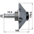 Stiga Lagergehäuse 1134-5831-02 – Detailansicht Wellenlänge 72,5 mm