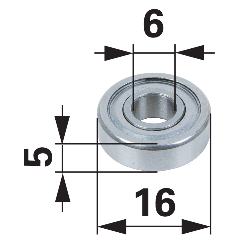 Husqvarna Kugellager AD 16 mm, ID 6 mm 522508001 Husqvarna