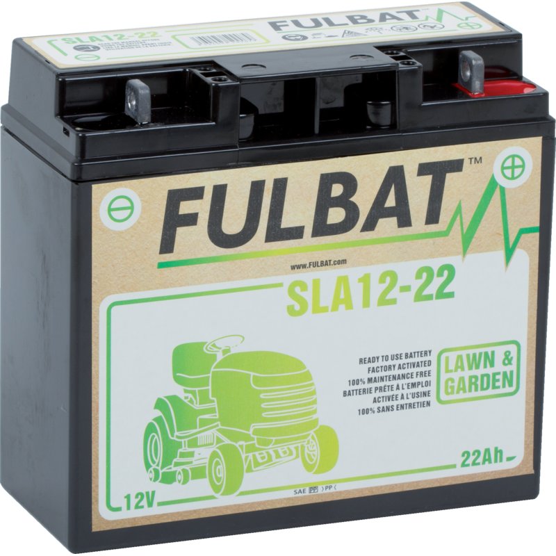 Fulbat Batterie SLA12-22 12 V 22 Ah – ventil geregelte Bleibatterie, Frontansicht