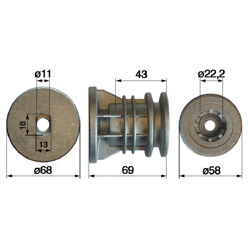 Castel Garden Messerhalter ID 22,2 mm 224656110 Castel Garden
