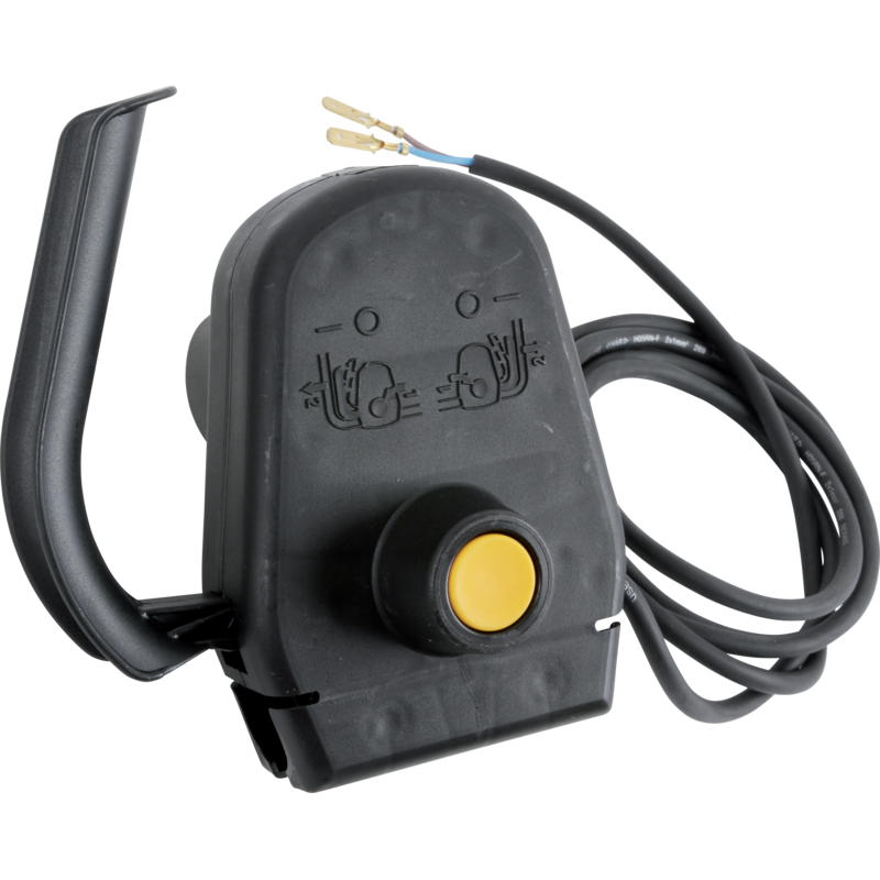 Totmannschalter 12 A Schwarz-Gelb 25 mm mit Motorschutz und Wiedereinschaltsperre