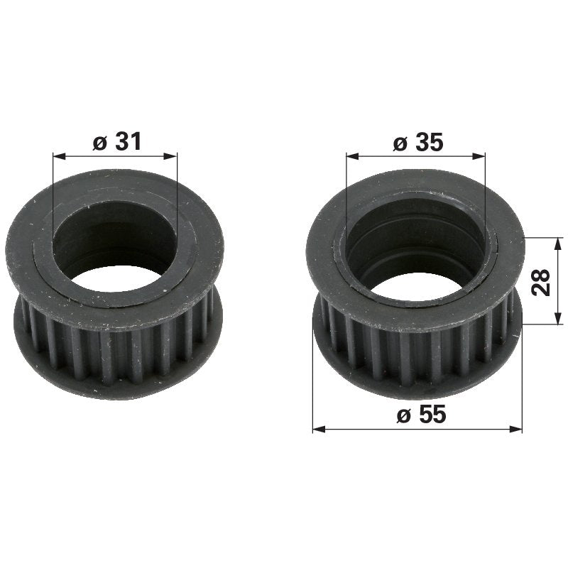 Castel Garden Zahnriemenscheibe TC102 25601559 – AD 55 mm, 20 Zähne, Original-Ersatzteil