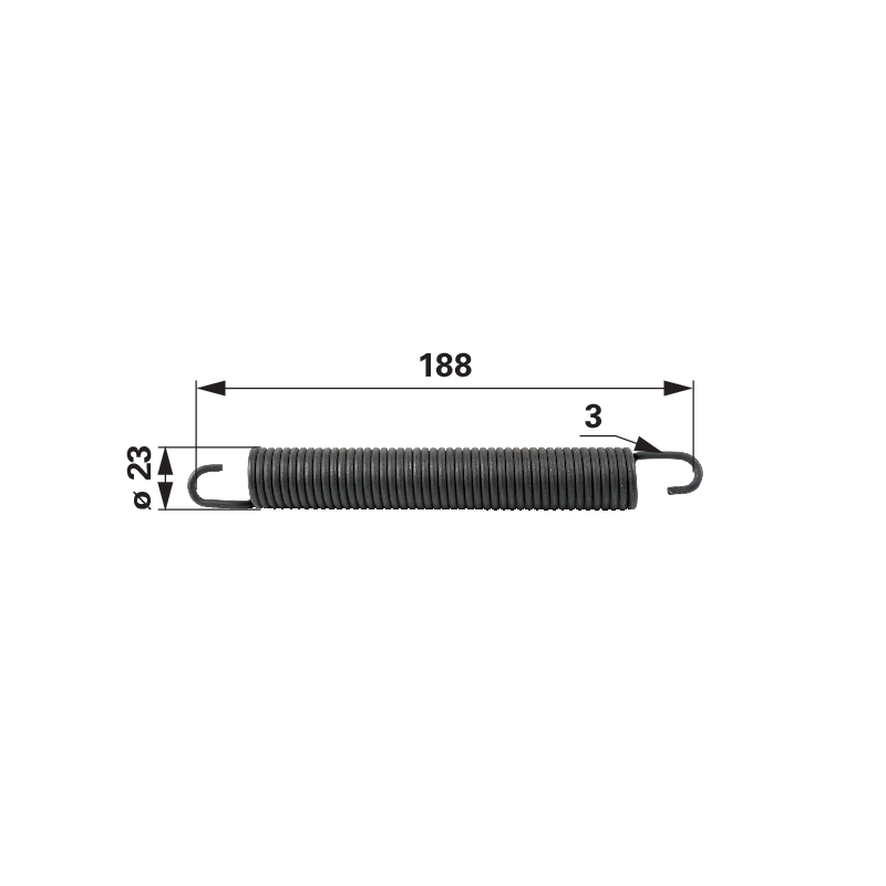 Zugfeder MTD 9320594 L 188 mm – Original-Ersatzteil für MTD Motoren