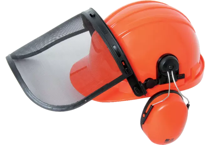 Forsthelm mit Drahtgittervisier Orange GartenShop24 - Hochwertige Gartengeräte