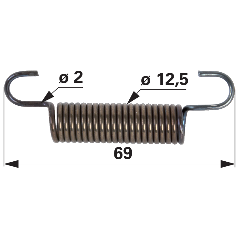 Zugfeder MTD 7320209 L 69 mm – Original-Ersatzteil für MTD Motoren