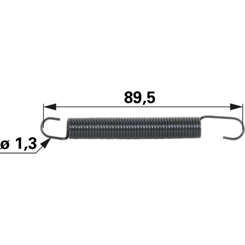Zugfeder MTD 7320611 L 89,5 mm – Original-Ersatzteil, Außendurchmesser 9,6 mm