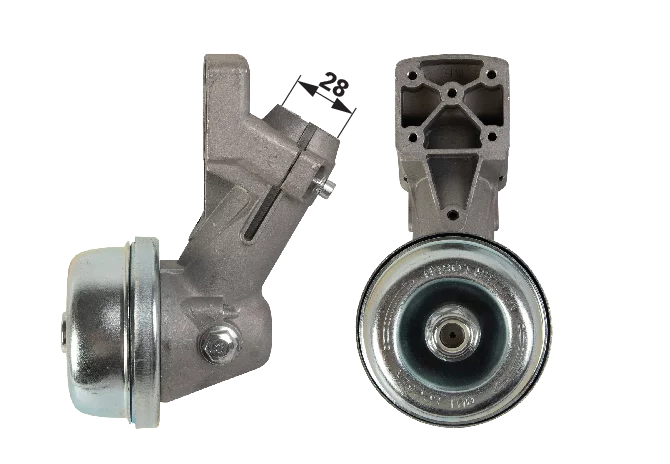 Winkelgetriebe für 28 mm Schaft, Innenvierkant 6,5 mm, Anschlussgewinde M12 x 1,5 Linksgewinde passend zu Stihl GartenShop24 - Hochwertige Gartengeräte