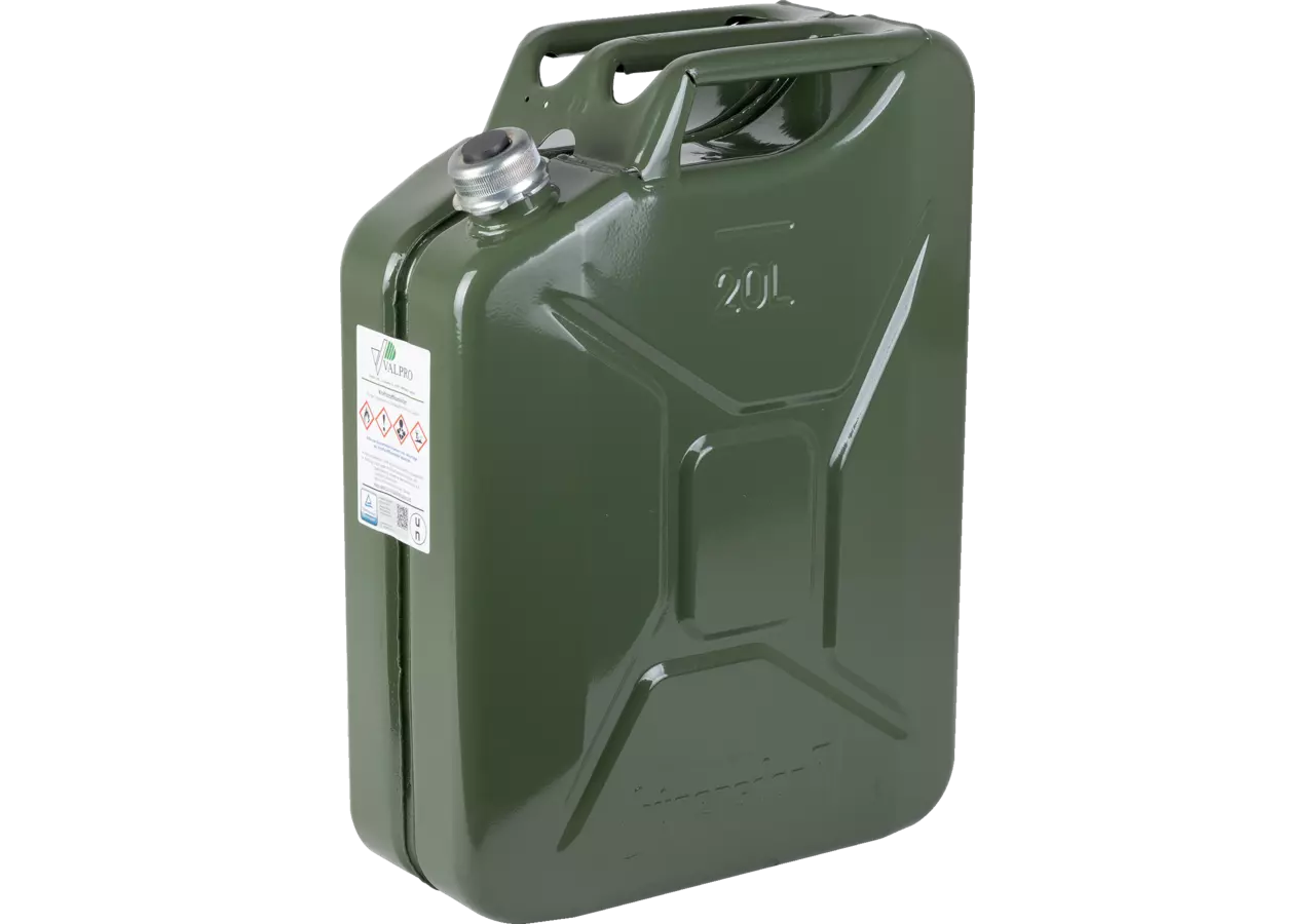 Benzinkanister aus Metall, 20 Liter, Grün GartenShop24