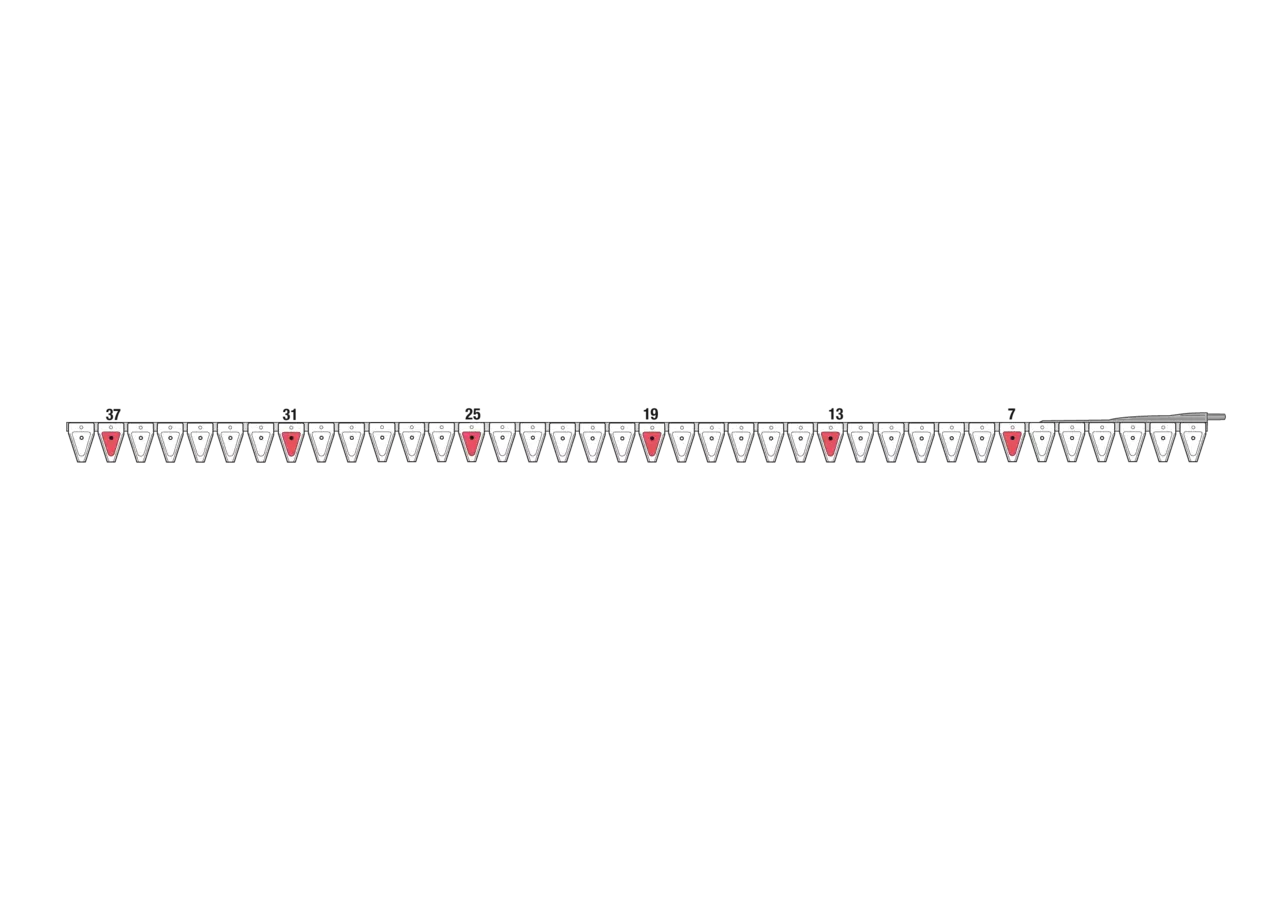Untermesser L 259 cm, mit Messerkopf rechts, 38 Klingen, T70, gezahnt ESM bidux 2657865 ESM