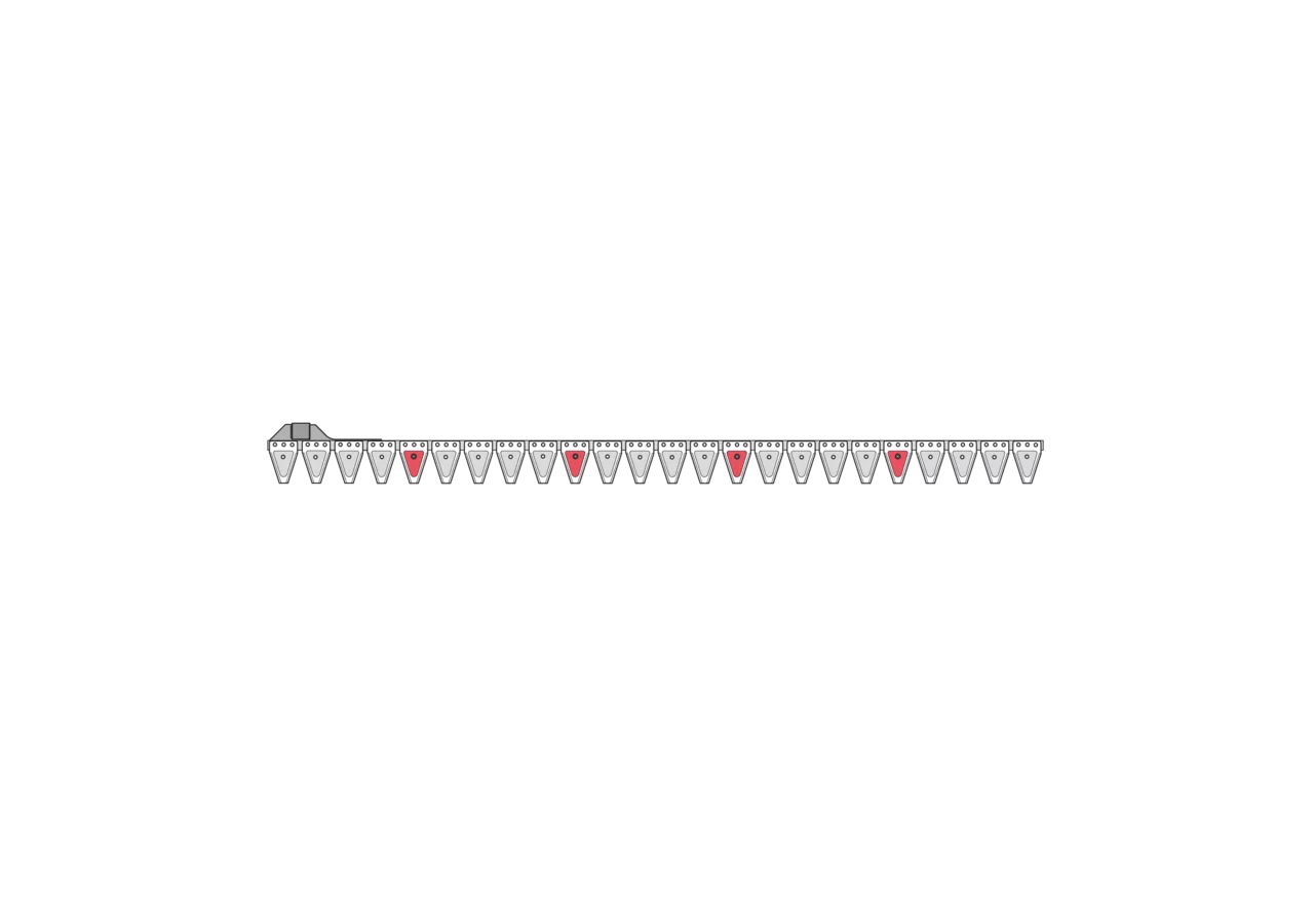 Untermesser L 168 cm, mit Messerkopf, 24 Klingen, T70, gezahnt ESM bidux 2657956 ESM