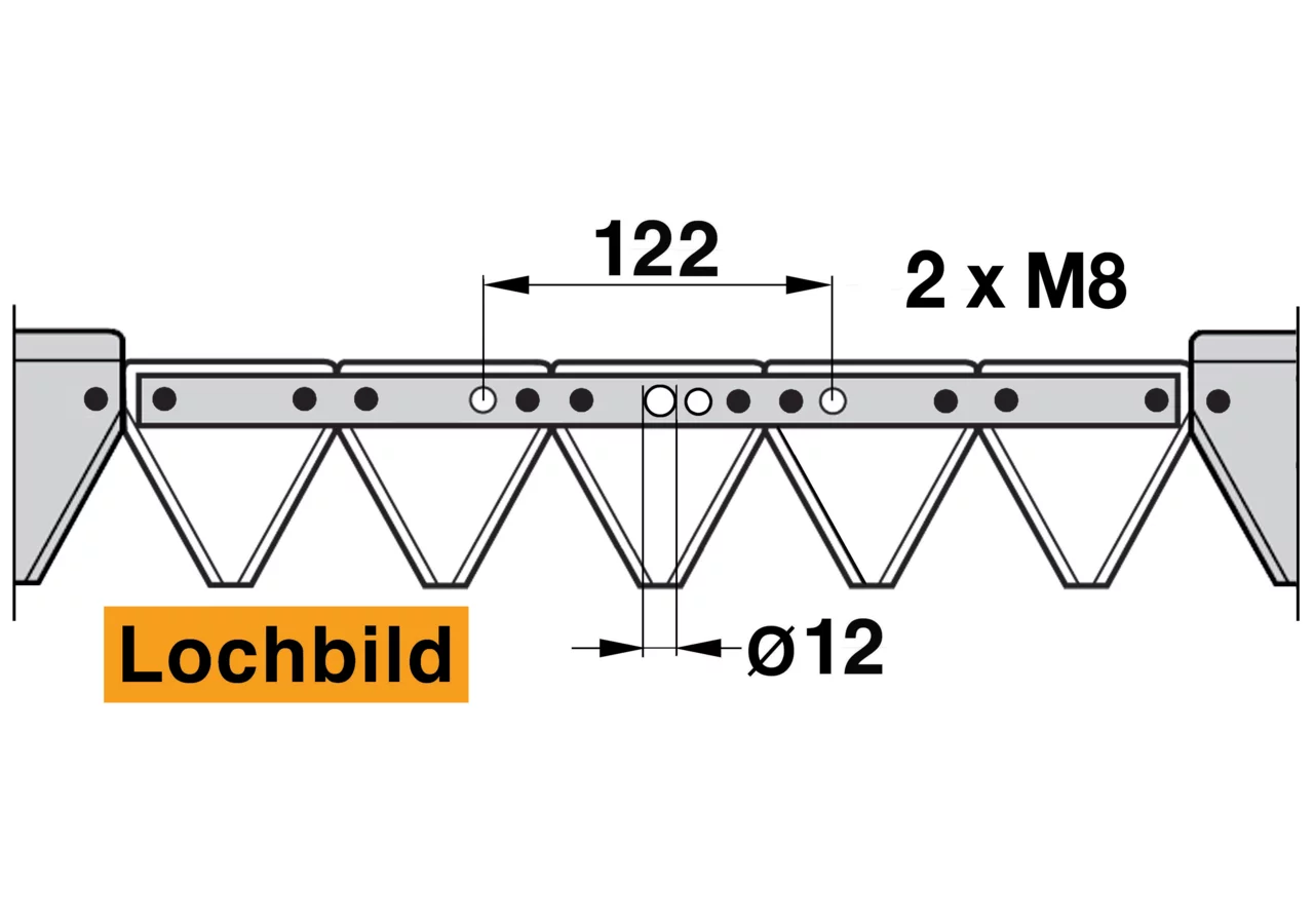 Mähmesser L 145 cm, 19 Klingen, gezahnt, DIN 80 Köppl MM201196 Köppl