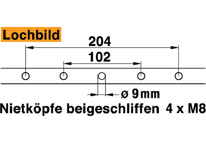 Mähmesser L 97 cm, 19 Klingen ESM 2510710 i Lochabstand (LA) ESM