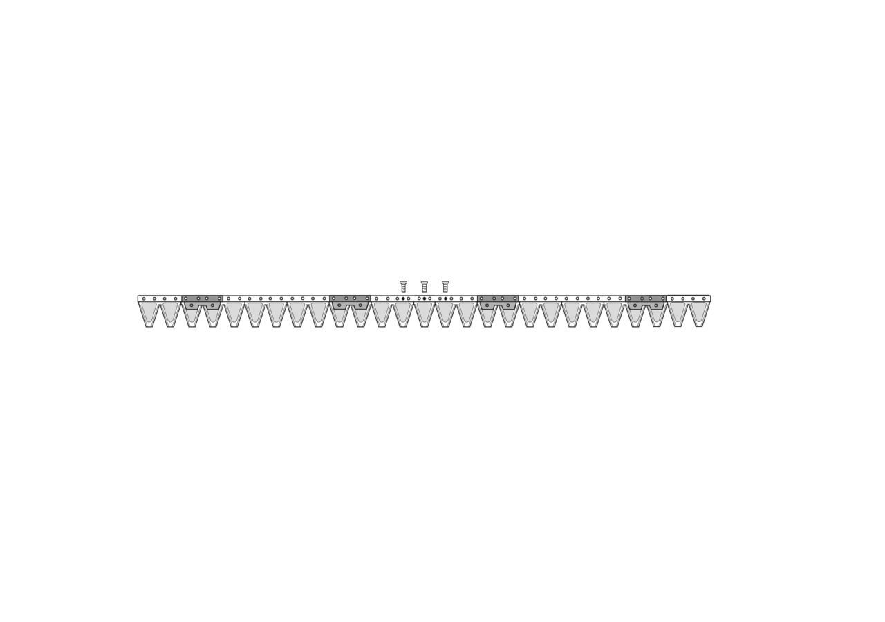 Mähmesser L 137 cm, 27 Klingen, T50,9, glatt ESM 2651060 ESM