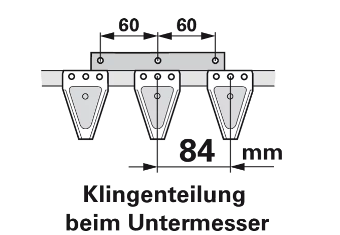 Untermesser L 135 cm, 17 Klingen, T84, glatt ESM 2655070 ESM