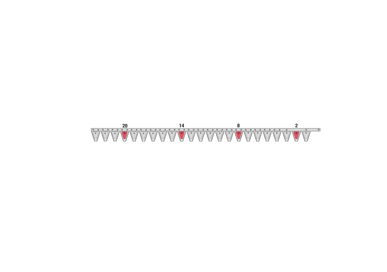 Obermesser L 160 cm, 23 Klingen, glatt, T70 – passend für ESM 2624170 GartenShop24