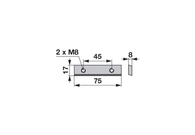 Führungsleiste L 75 mm ESM 3320130 ESM
