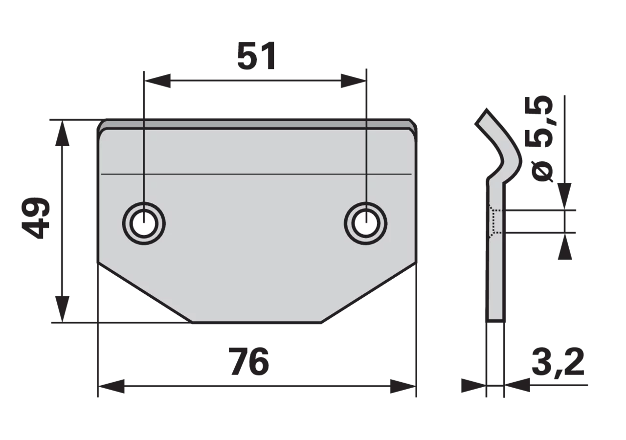 Führungsleiste L 76 mm ESM 3320240 ESM