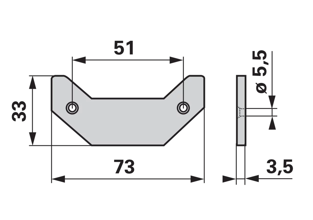 Führungsleiste L 73 mm ESM 3320210 ESM