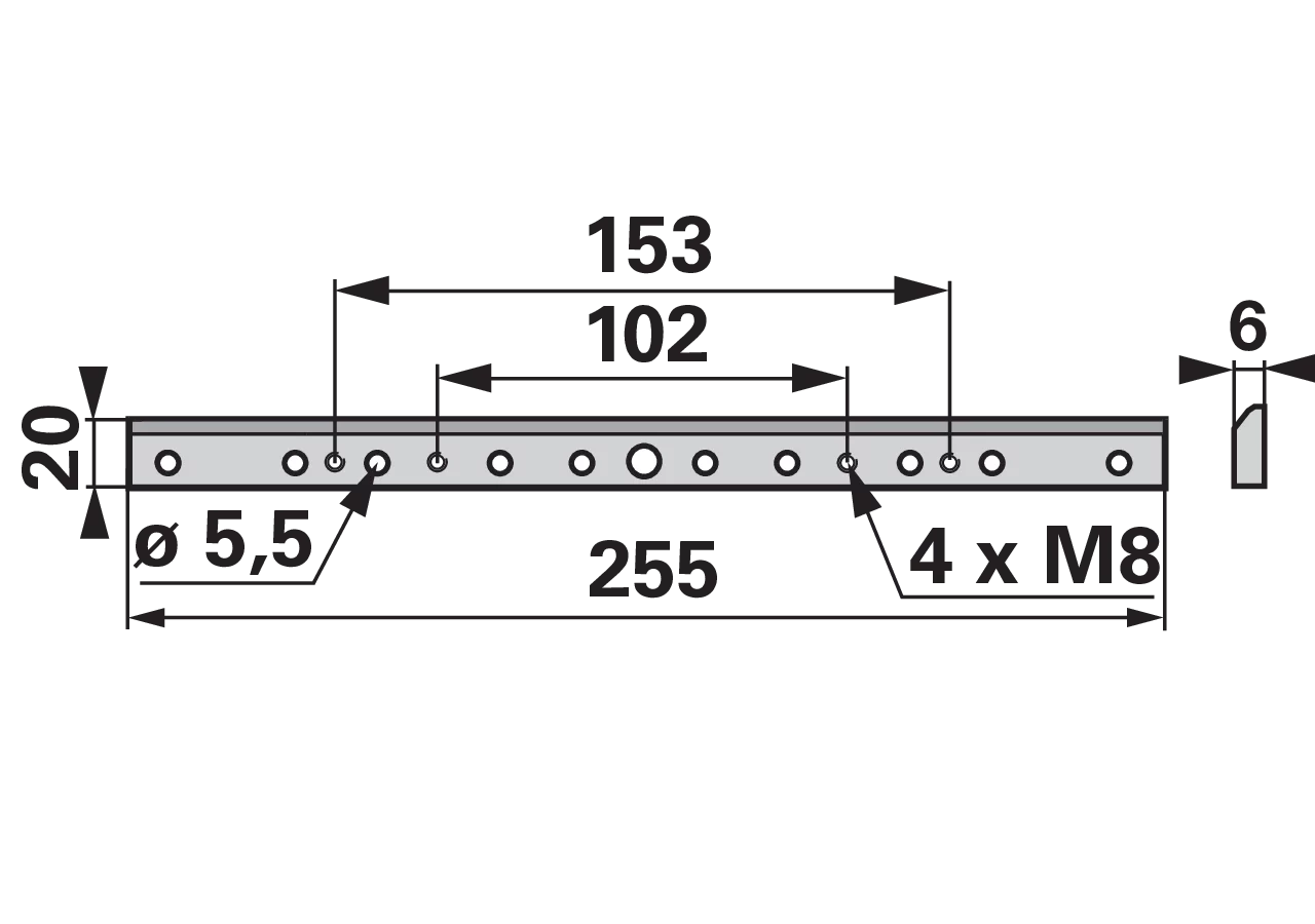 Verstärkungsleiste L 255 mm ESM 3740110 ESM