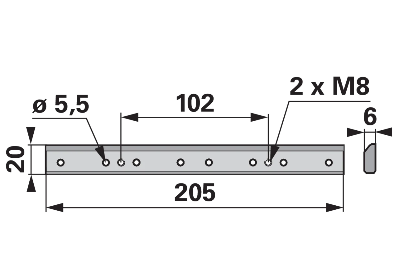 Verstärkungsleiste L 205 mm ESM 3740250 ESM