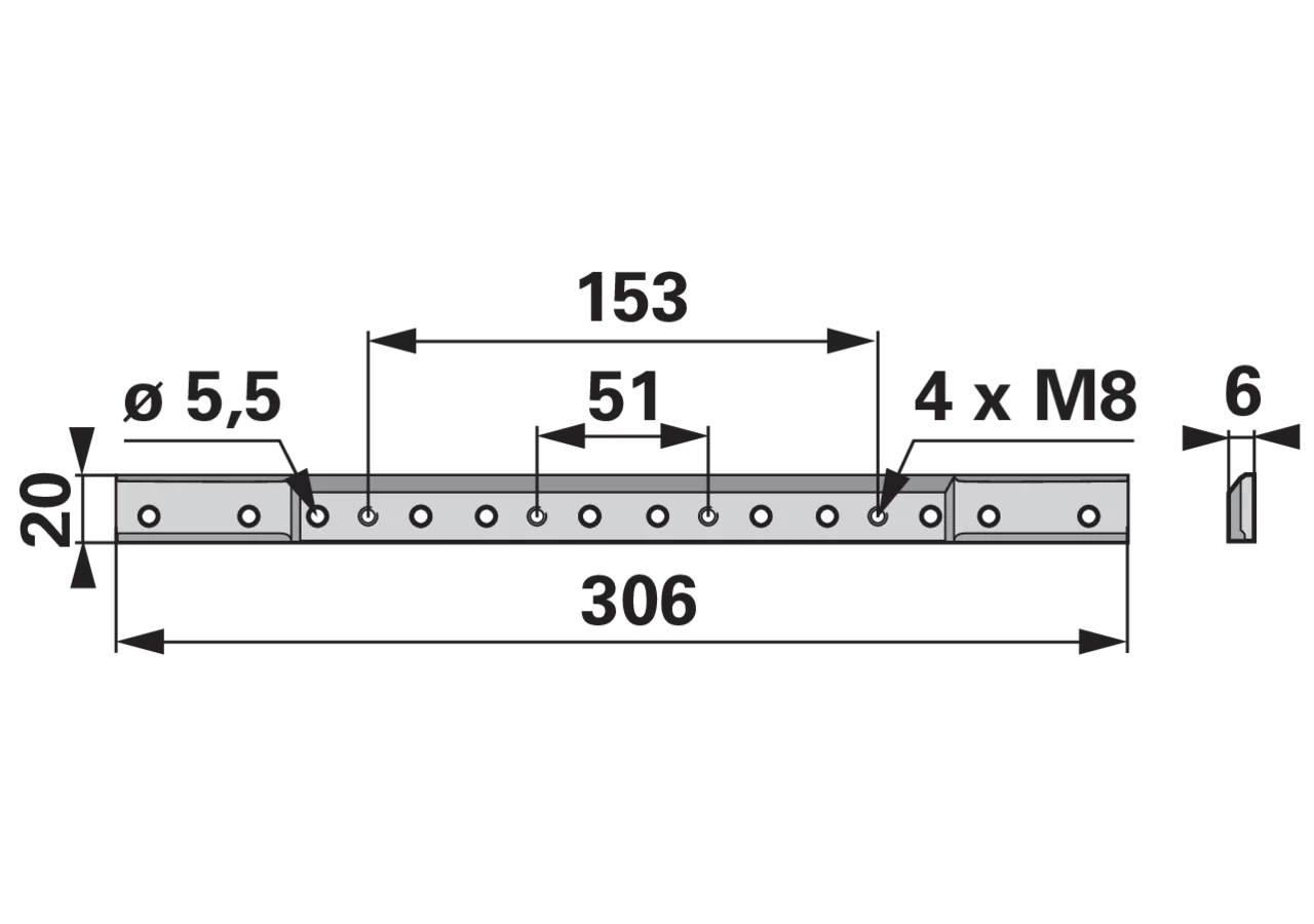 Verstärkungsleiste L 306 mm ESM 3740320 ESM