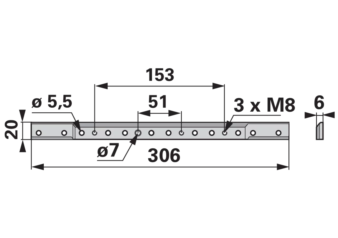 Verstärkungsleiste L 306 mm ESM 3740370 ESM