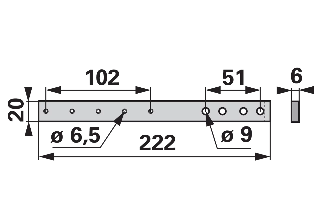 Verstärkungsleiste L 222 mm ESM 3740050 ESM