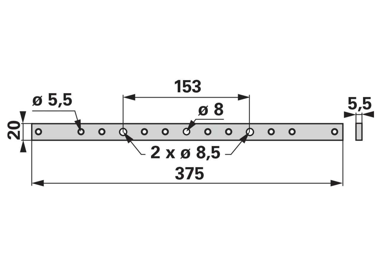Verstärkungsleiste L 375 mm ESM 3740440 ESM