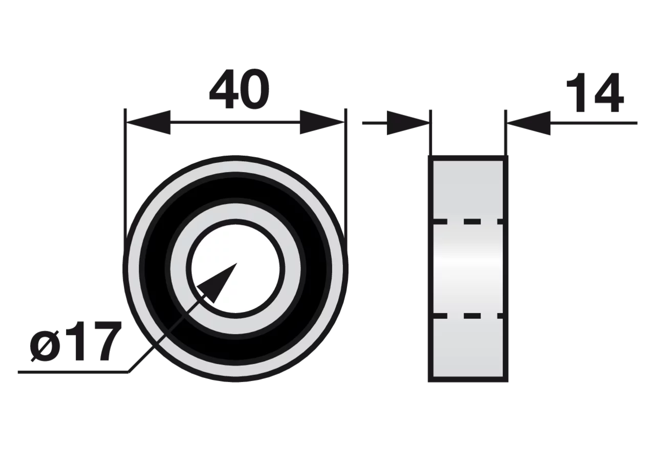 Antriebslager AD 40 mm Köppl LR6003NPPU Köppl