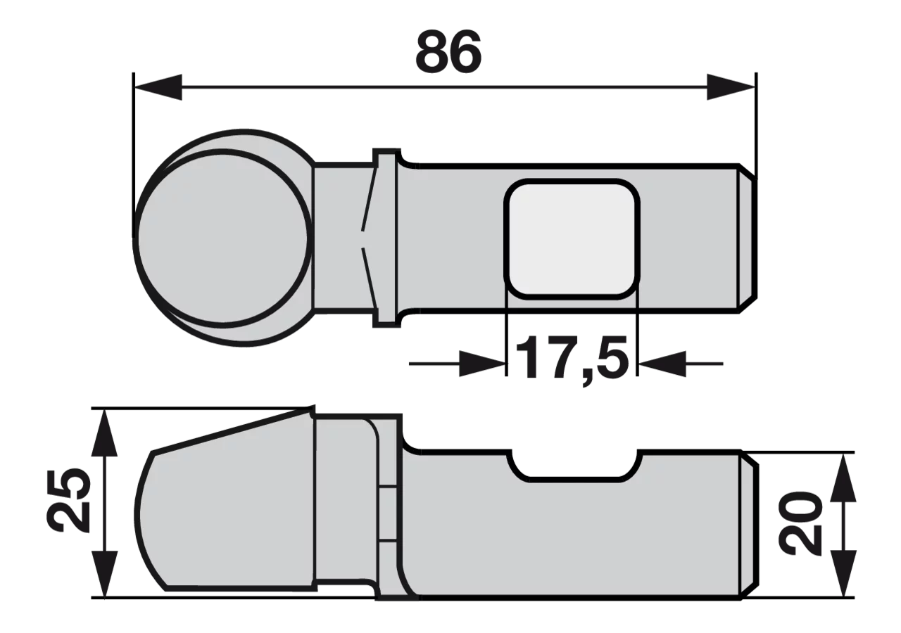 Bolzen für Messerkopf, AD 20 x L 86 mm Köppl 634009 Köppl