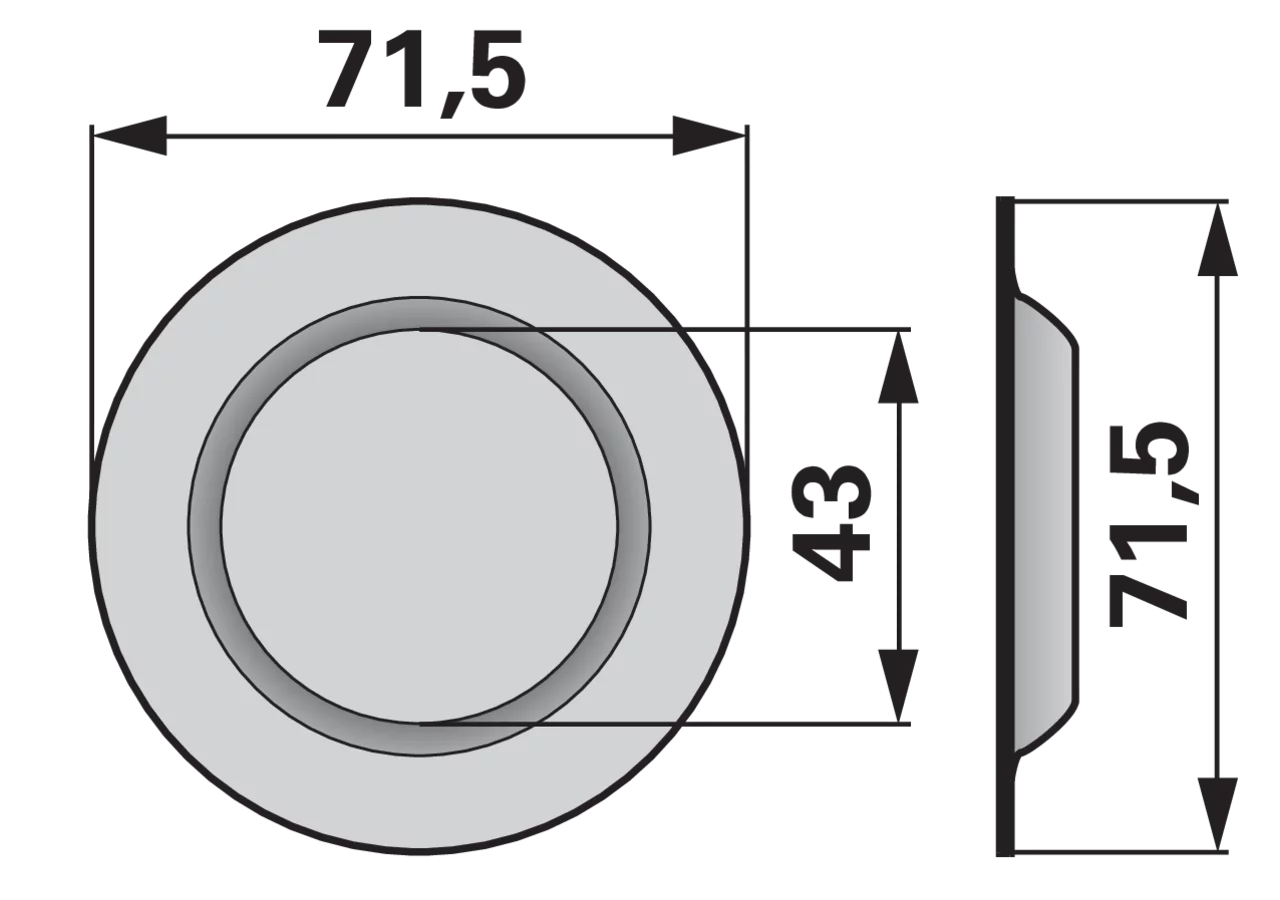 Deckel für Schneidwerkantrieb, AD 71,5 mm ESM 3350140 ESM