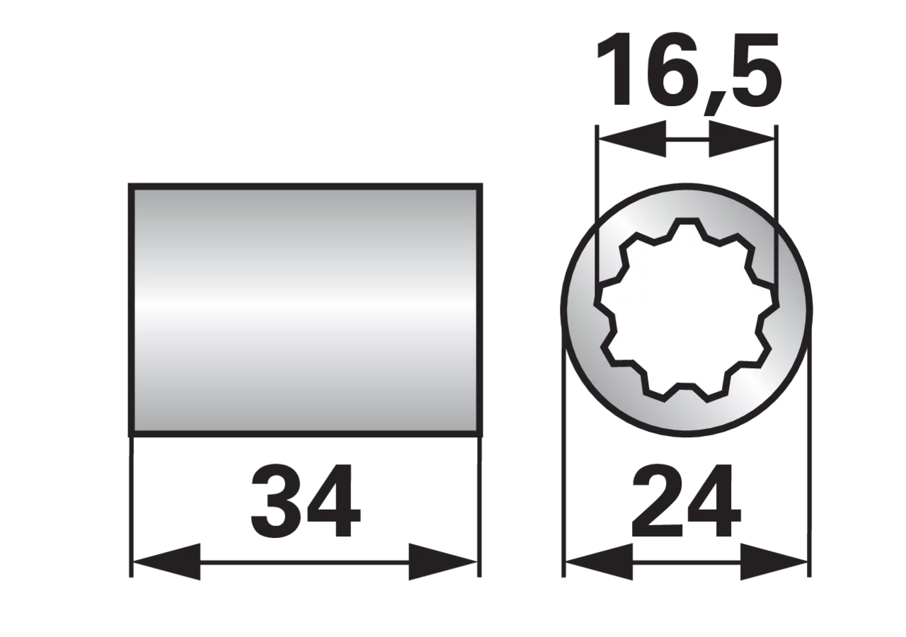Kupplungshülse L 34 mm ESM 3241650 ESM