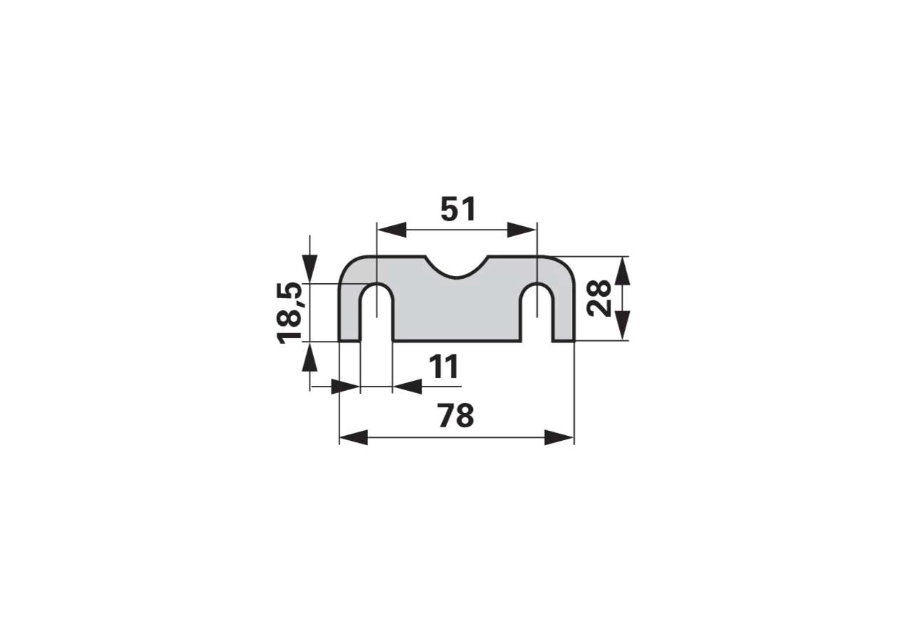 Ausgleichsplatte L 78 x B 28 x S 0,2 mm ESM 3631080 ESM