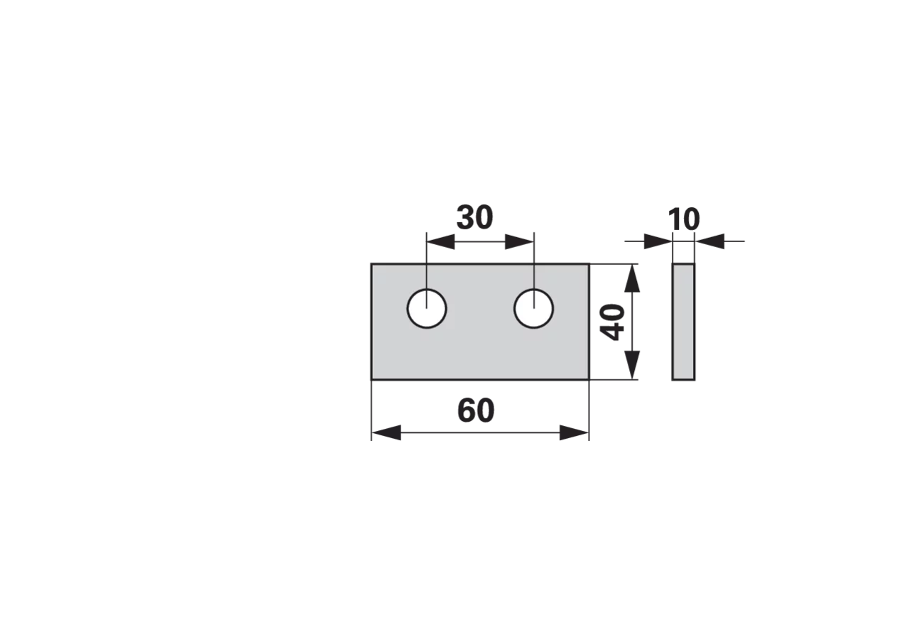 Distanzblech L 60 x B 32 mm ESM 3646000 ESM