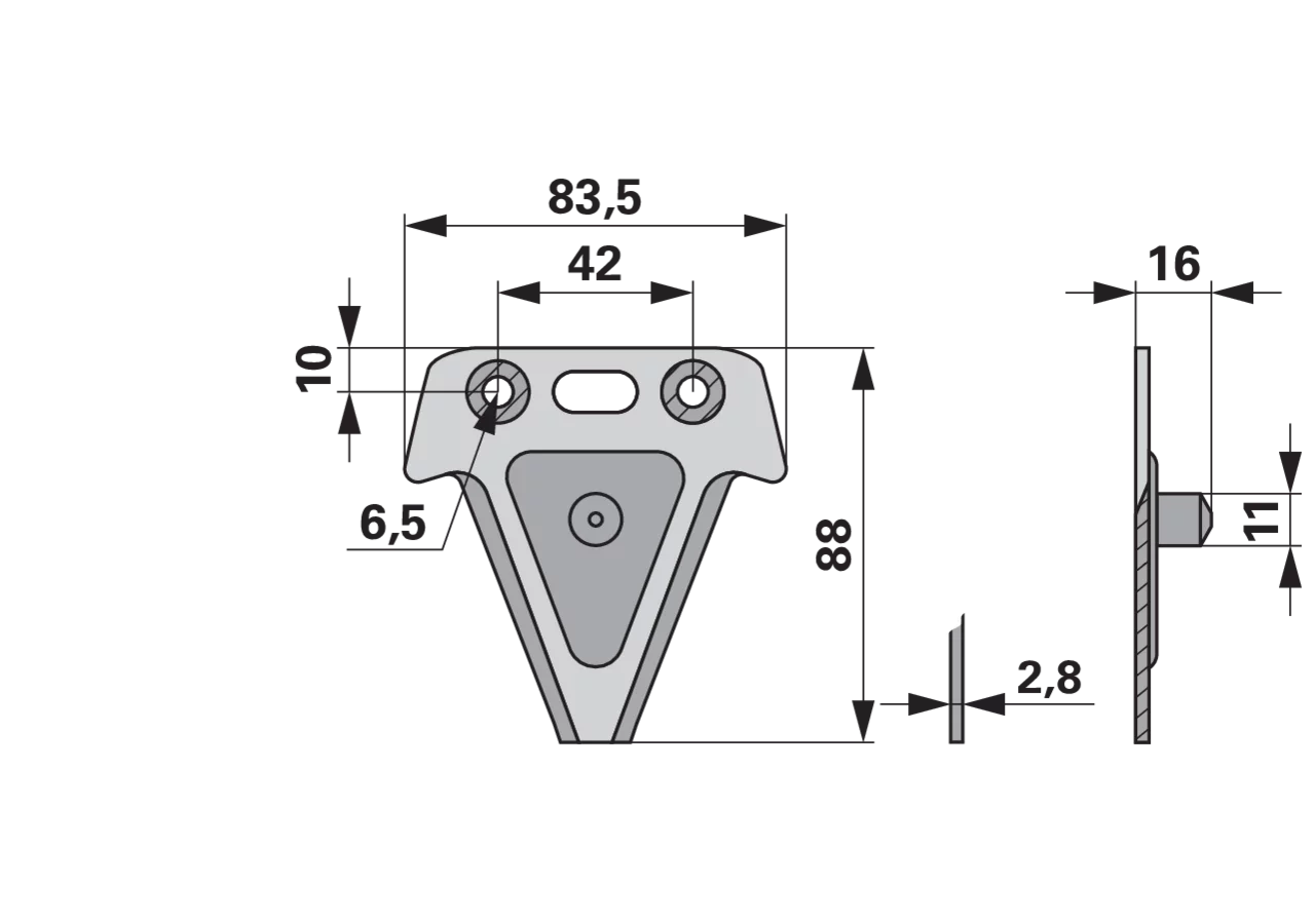 Messerklinge glatt, mit Pilz, Carbodux ESM biduxX 2679711 ESM