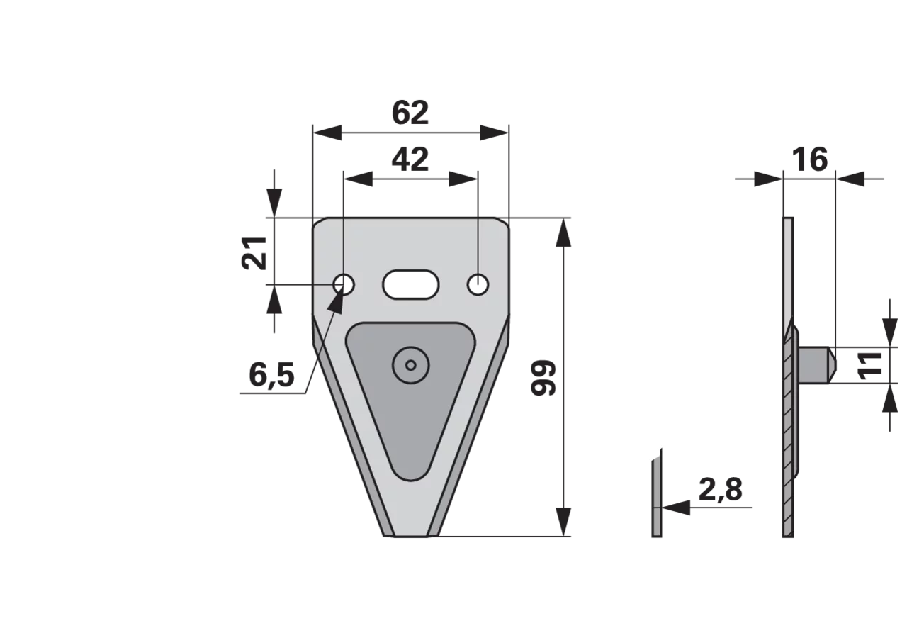 Messerklinge glatt/lang, mit Pilz, Carbodux, 15 Stück ESM biduxX 2679721 ESM