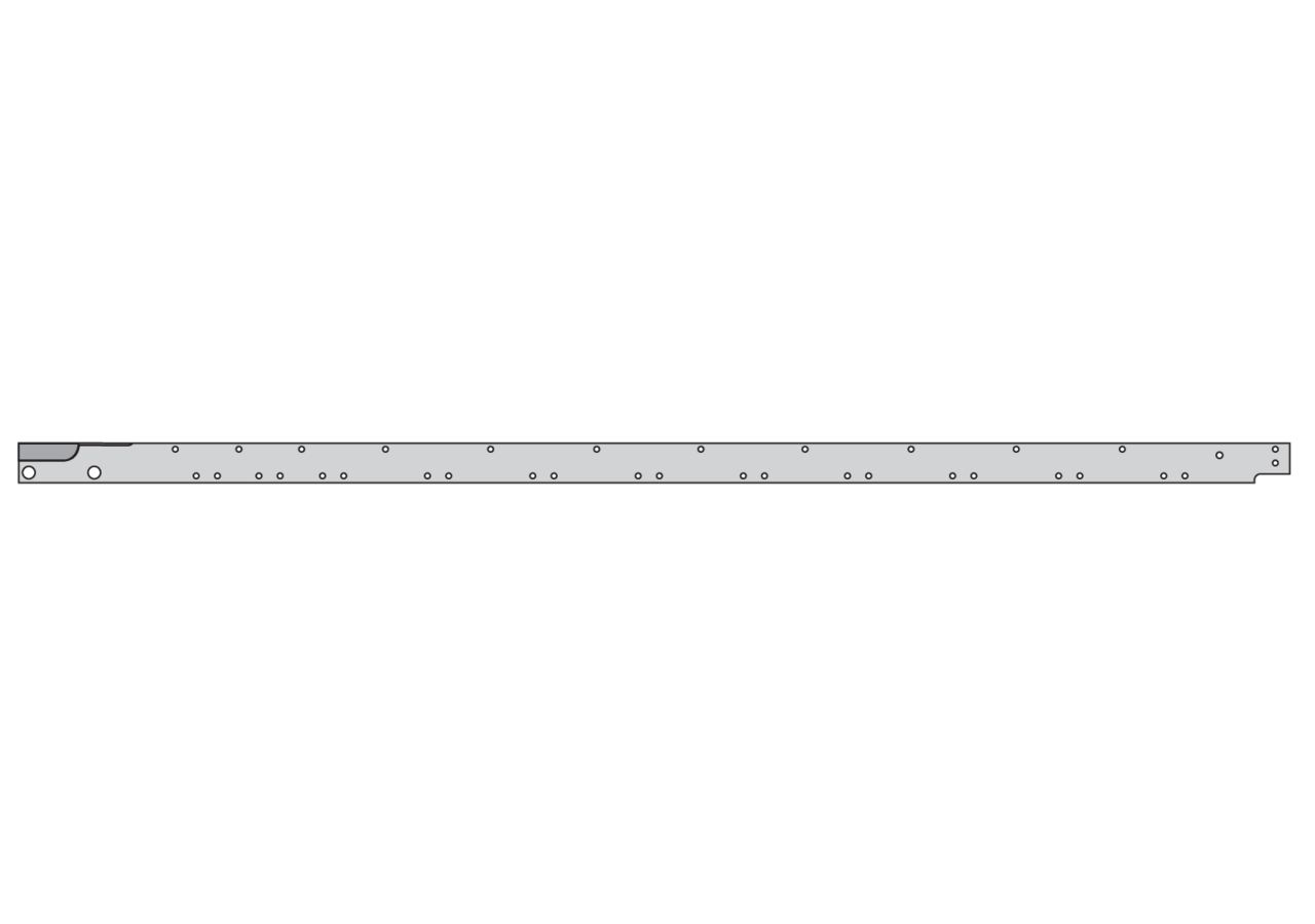 Balkenrücken B 80 x S 12 x L 2.539 mm, für Messer L 235 cm, rechts ESM biduxX 3150340 ESM