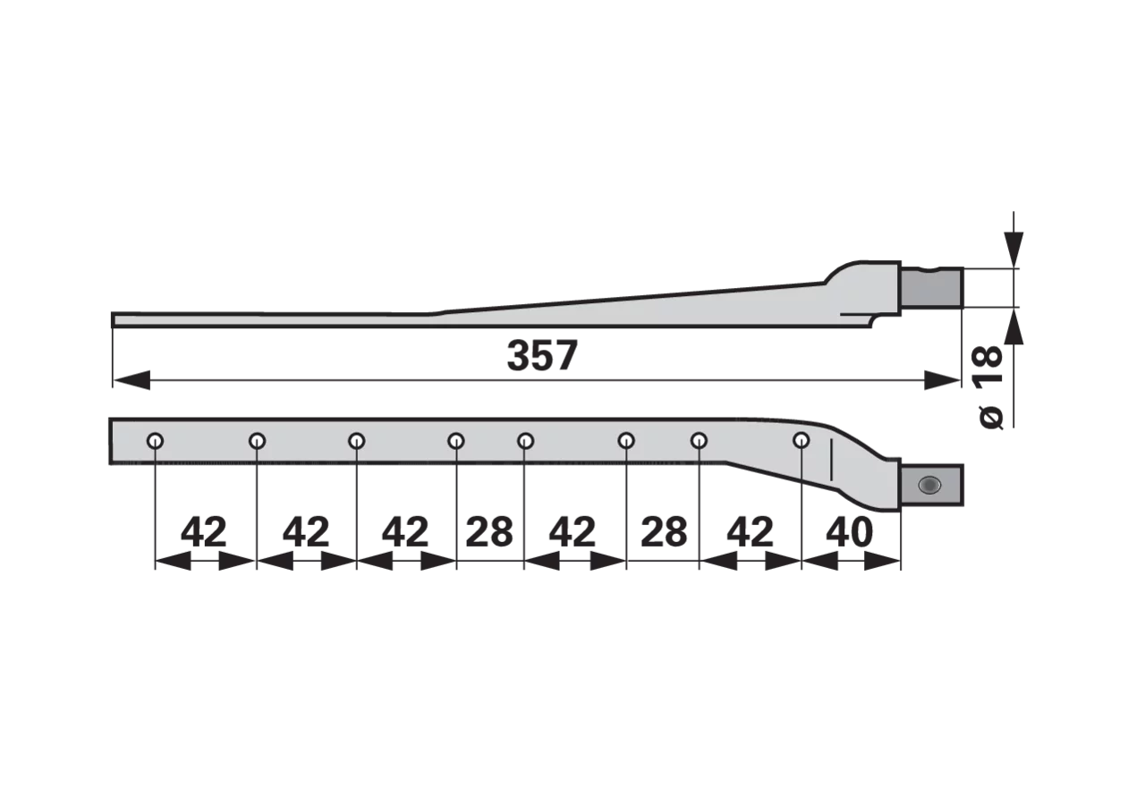 Obermesserkopf L 357 mm, rechts, T70 ESM biduxX 3455230 ESM