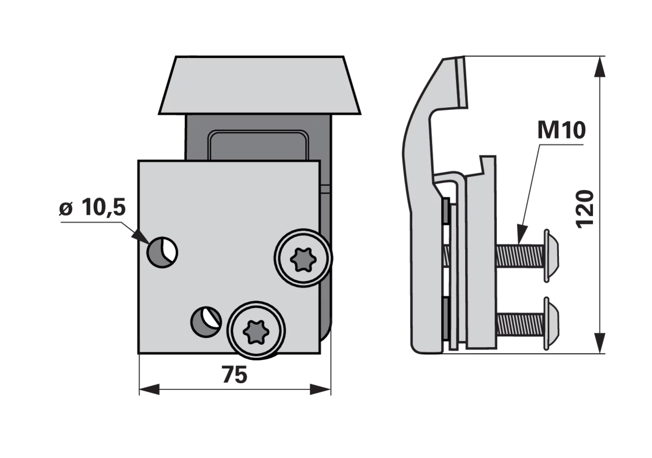 Abschlussmesser-Set BR12, Balkenrücken 12 mm ESM biduxX-Flow 241.2350 ESM
