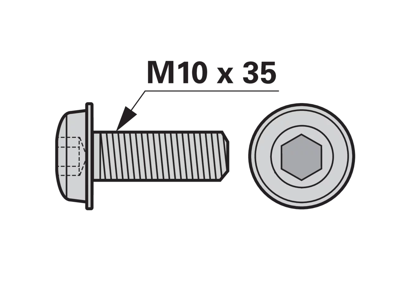 Linsenschraube mit Flansch, M10 x 35 mm ESM biduxX-Flow 562.2060 ESM