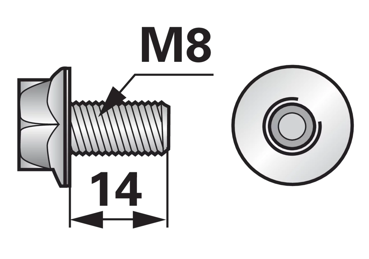 Flanschschraube M8 x 14 mm, DIN 6921 ESM 5620800 ESM